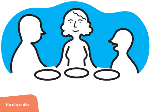 Ilustração de família feliz, à mesa, num almoço de família